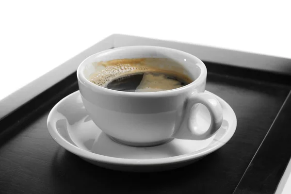 पांढरा पार्श्वभूमीवर एका कपमध्ये कॉफी — स्टॉक फोटो, इमेज