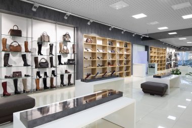 İç modern Avrupa alışveriş Ayakkabı mağazası