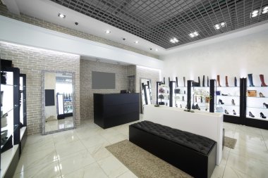 İç modern Avrupa alışveriş Ayakkabı mağazası