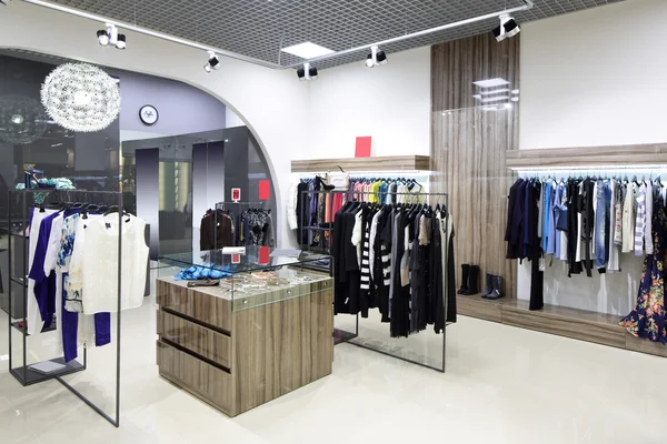 Brand new interior of cloth store — Stock Photo, Image