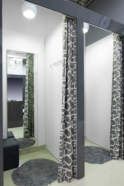 Interior of dressing room at cloth store — Stock Photo, Image