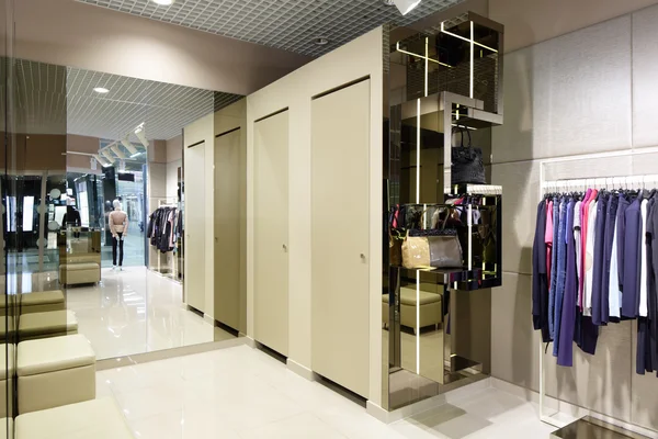 Brand new interior of cloth store — Stock Photo, Image