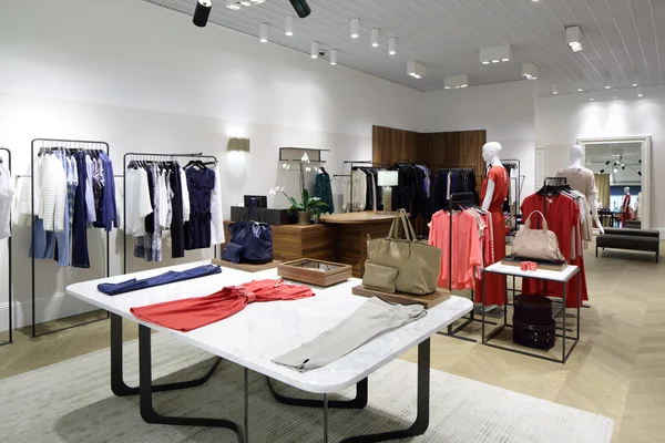 Brand new interior of cloth store — Stock Photo, Image