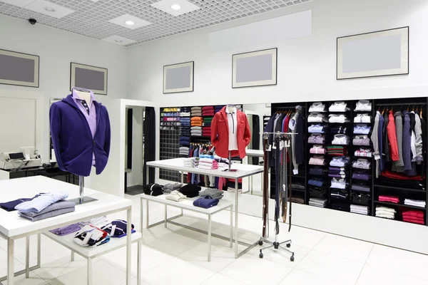 Brand new interior of cloth store — Stock Photo, Image