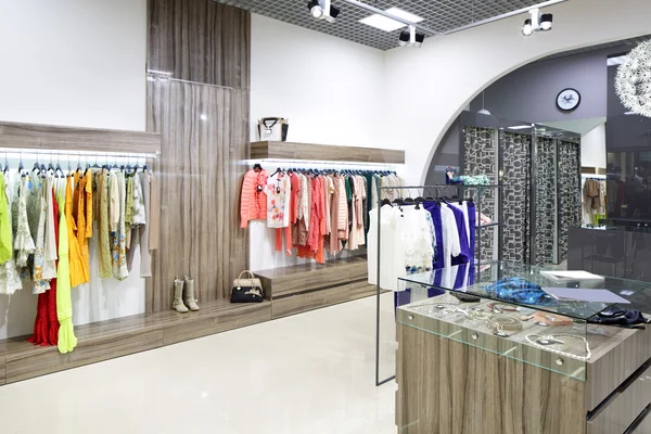 Brand new interior of cloth store — Stock Photo, Image