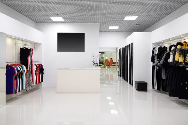 Brand new interior of cloth store — Stock Photo, Image