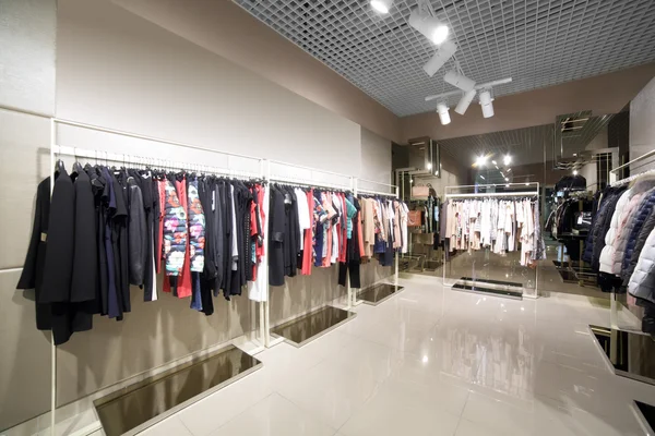 Brand new interior of cloth store — Stock Photo, Image