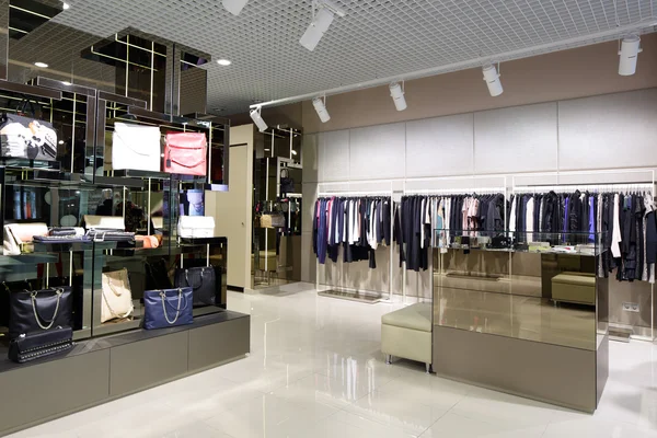 Brand new interior of cloth store — Stock Photo, Image