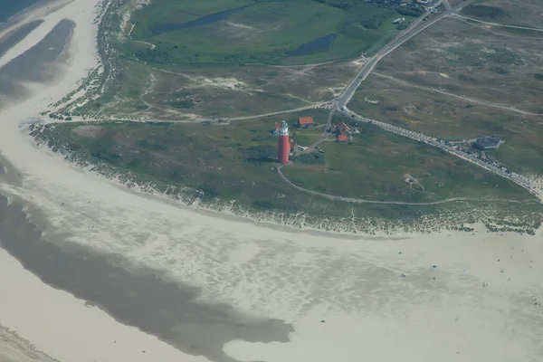 Arial View Ovet Laythouse Texel — стоковое фото