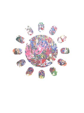 şekiller - sunshine boyalı el izi