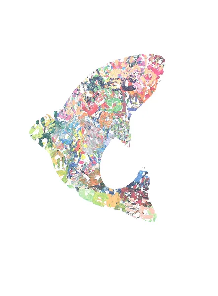 Forme dipinte a mano - delfino — Foto Stock