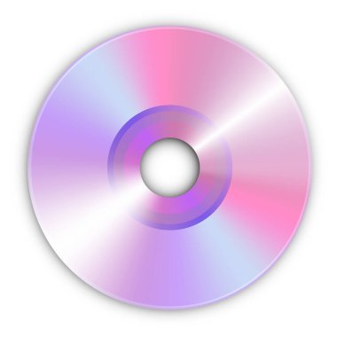 Gölgeli gerçekçi vektör CD 'si. 90 'ların konusu. DVD diski. Vektör illüstrasyonu.