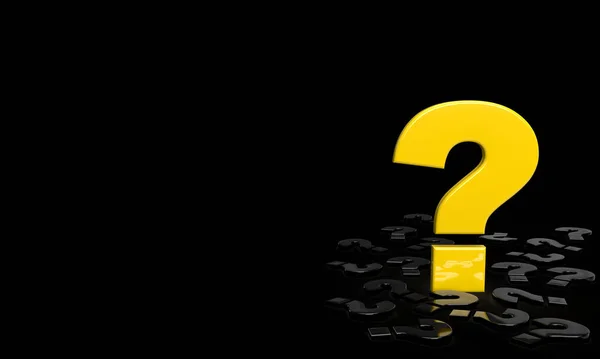 Yellow Question Mark Black Marks Background Your Business Choose Surprise — ストック写真