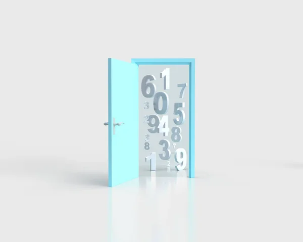 Numbers Door Idea Education Math Banner Your Social Media Back — Stock Photo, Image