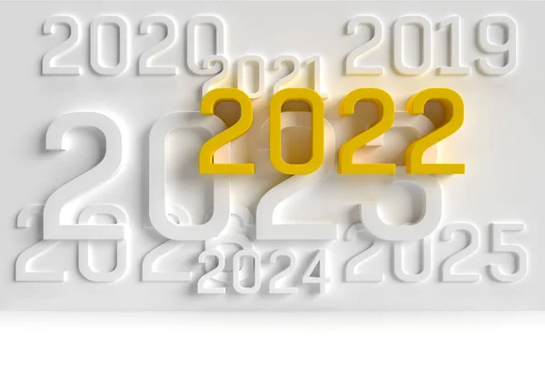 Different Years Gray Wall Yellow Big Number 2022 Business Concept —  Fotos de Stock