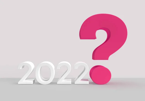 Серый 2022 Розовым Фиолетовым Вопросительным Знаком Качестве Новогодней Открытки Фона — стоковое фото