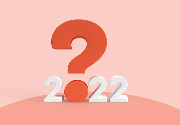 Серый 2022 Красным Большим Вопросительным Знаком Качестве Новогодней Открытки Фона — стоковое фото