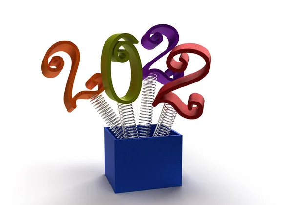 Fun 2022 Cheerful Start New Year Twisted Numbers Banner Background — 图库照片
