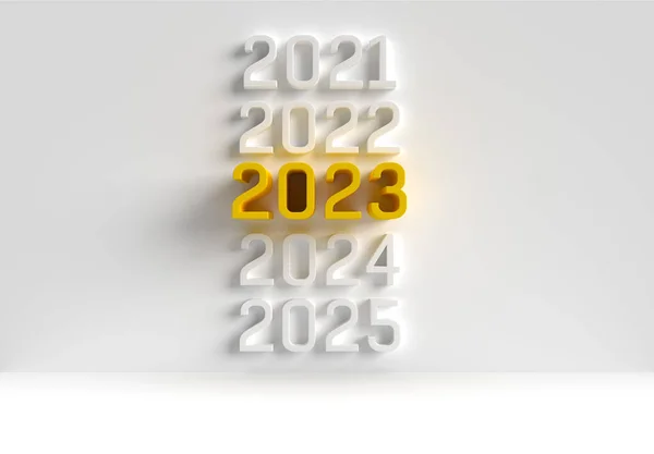 Different Gray Years Wall Yellow Big Number 2023 Middle Business — Foto de Stock