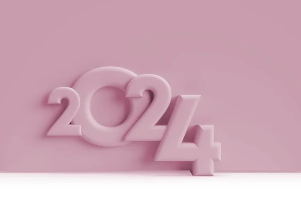 Новый 2024 Год Розовой Фиолетовой Стене Идея Презентации Обложки Сообщения — стоковое фото