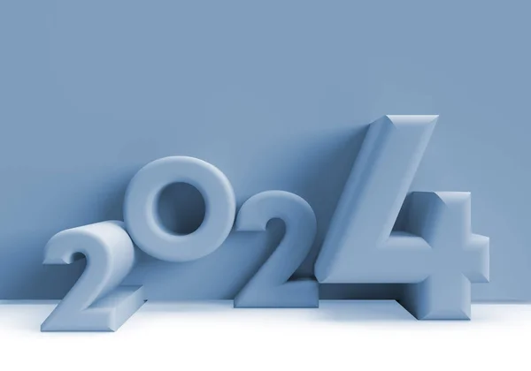 Abstract Modern New Year 2024 Blue Wall Idea Presentation Cover — Stock Photo, Image