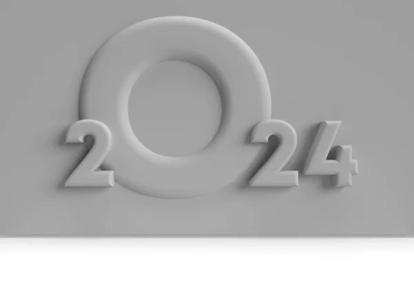 Abstract Modern New Year 2024 Gray Wall Idea Grey Presentation — Stockfoto