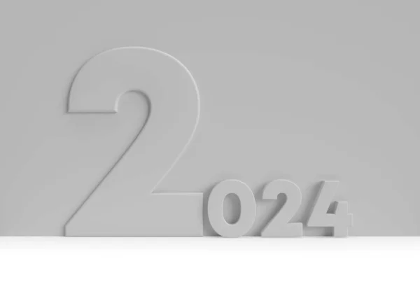 Abstract Modern New Year 2024 Gray Wall Idea Grey Presentation — Stock Photo, Image