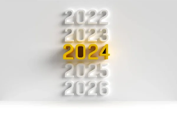 Different Gray Years Wall Yellow Big Number 2024 Middle Business — 图库照片