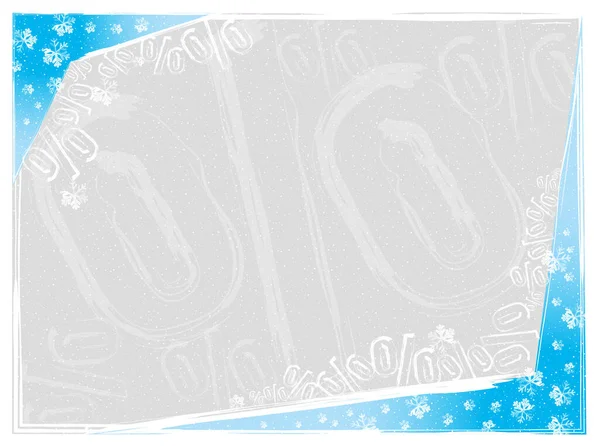 Vector Winter Background Percentages Store Promotions Stamp Percentage Snowflake Chistmas — Zdjęcie stockowe