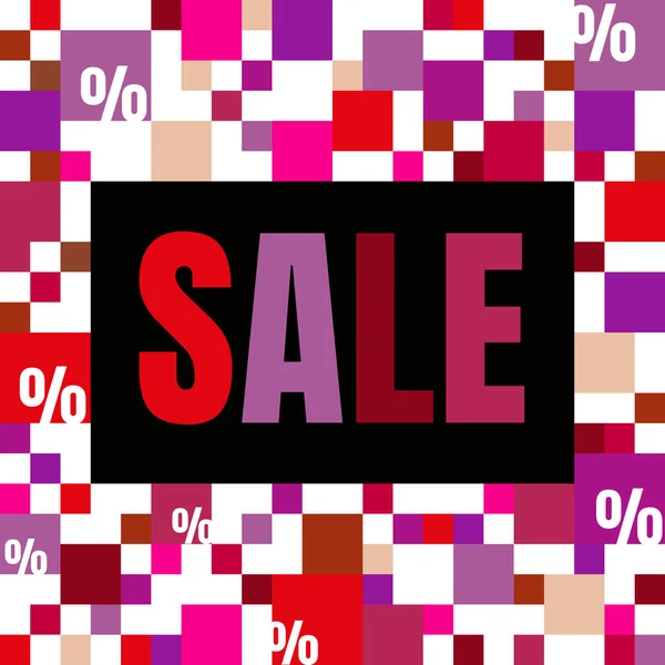 Sale Banner Colorful Square Percentages Background Color Geometric Figure Promotion — ストック写真