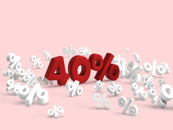 Percent Sale Funny Banner Promotion Lot White Small Percentages Red — Foto de Stock
