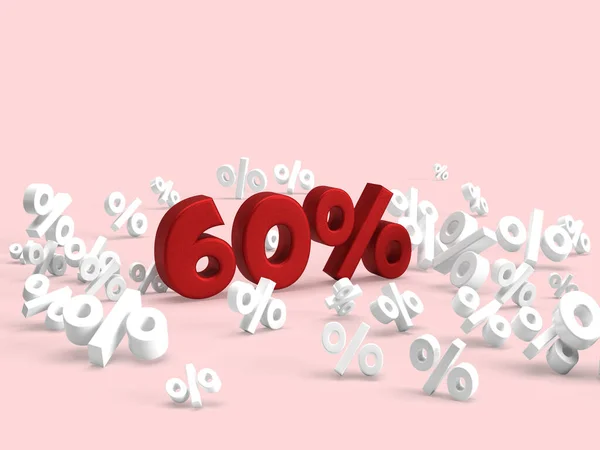 Percent Sale Funny Banner Promotion Lot White Small Percentages Red — Stockfoto