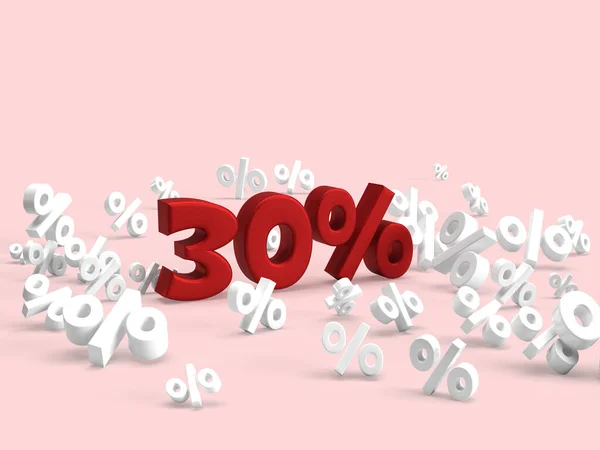 Percent Sale Funny Banner Promotion Lot White Small Percentages Red — Foto de Stock