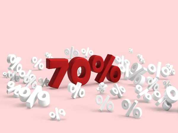 Percent Sale Funny Banner Promotion Lot White Small Percentages Red — 图库照片