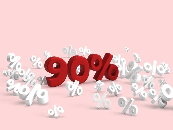 Percent Sale Funny Banner Promotion Lot White Small Percentages Red — Stockfoto