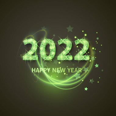 2022 Mutlu yıllar bayrağı. Yeni Yıl 2022 Parlak ve parıltılı doku vektör biçimi