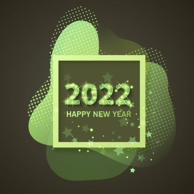 2022 Mutlu yıllar bayrağı. Yeni Yıl 2022 Parlak ve parıltılı doku vektör biçimi