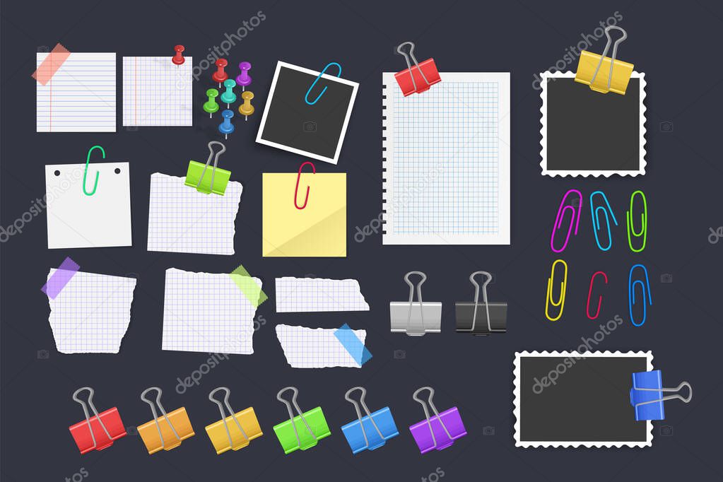 Vector school and office supplies icon set, office tools, vector format