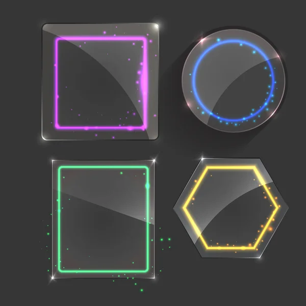 Modèle de bannière d'infographie en verre ou style brillant, concept d'entreprise avec 4 options — Image vectorielle