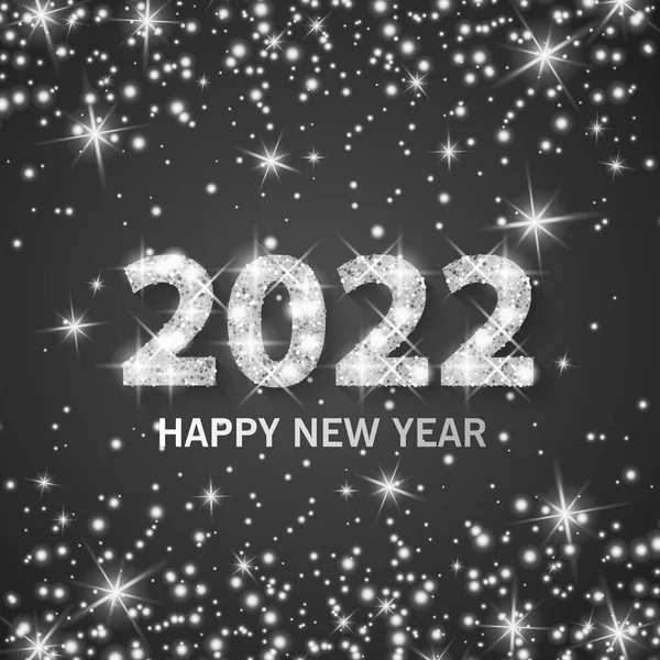 银粉飘扬 闪烁着灿烂的光芒 迎来了2022年的新年 — 图库矢量图片