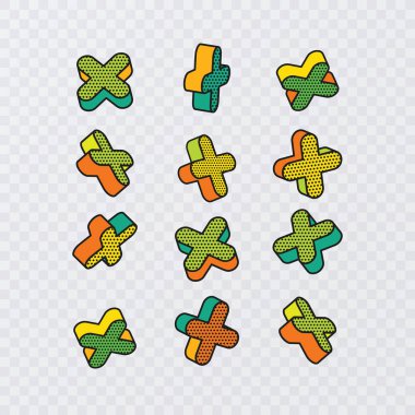 Renkli dizi tarzında pop sanat, vektör eps 10 3d grafik öğeleri