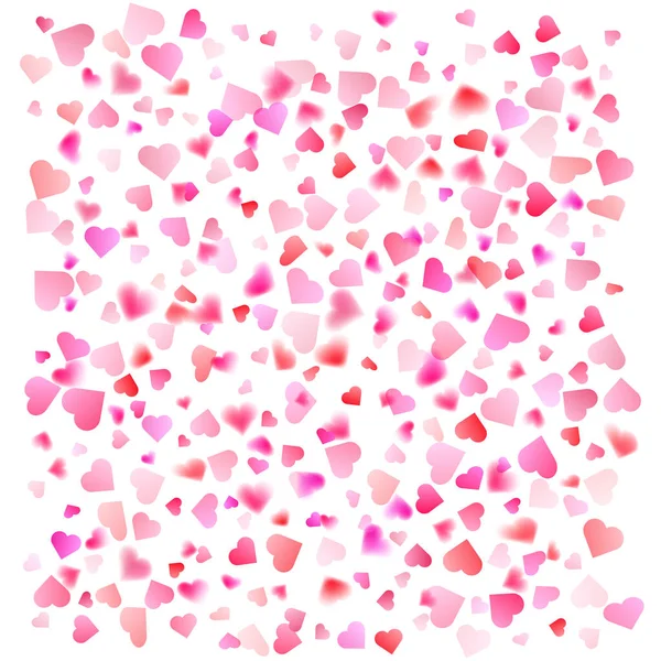 Partículas Rosadas Forma Corazón Día San Valentín Fondo Corazones Cayendo — Vector de stock