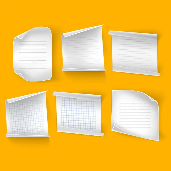 Weißes Blatt Papier Realistische Leere Papiervorlage Weiche Schatten Auf Weißem — Stockvektor