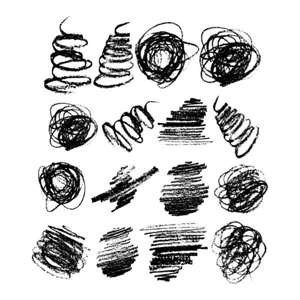 Textura de tiza, Conjunto de eclosión a lápiz, formato vectorial — Archivo Imágenes Vectoriales