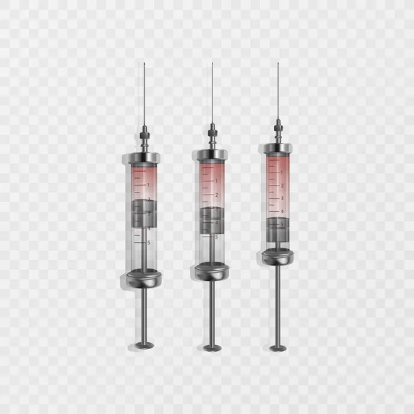 Glass Syringe Illustration Black White Realistic Style Vintage Syringe — 图库矢量图片