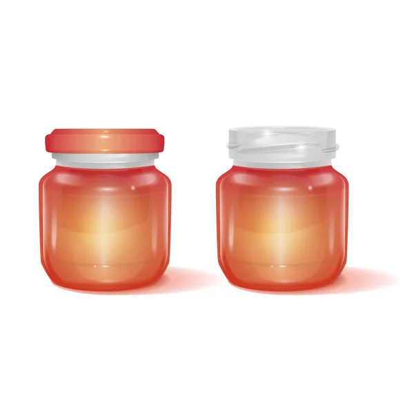Conjunto de frascos con miel, formato de vector tarro de miel dulce — Archivo Imágenes Vectoriales