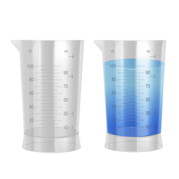 Measuring cup and glass kitchenware vector format
