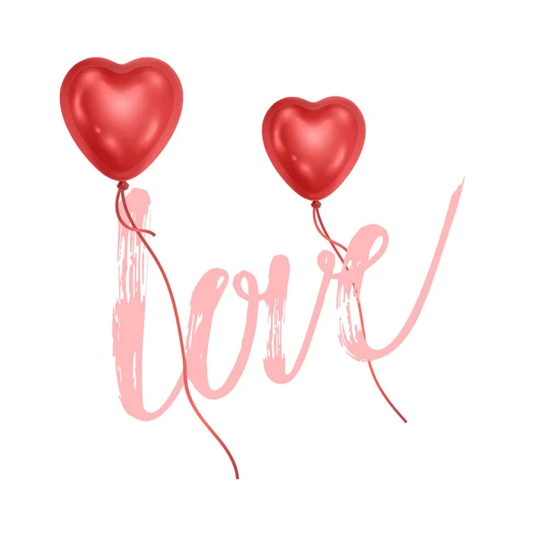 Día San Valentín Fondo Abstracto Con Globo Rojo Forma Del — Vector de stock