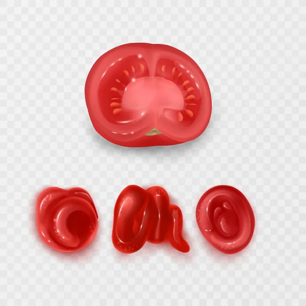 Ketchup Stains Tomato Sauce Red Spots Smears Drops Paste Catsup — Image vectorielle