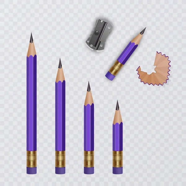 Purple Pencil Sharpener Realistic Style Various Websites Vector Format — Vettoriale Stock